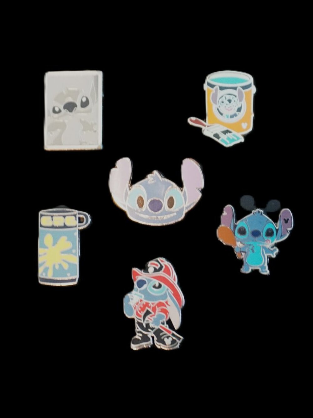 Disney Pin Trading 6 Pin Lot Featuring Stitch (069)